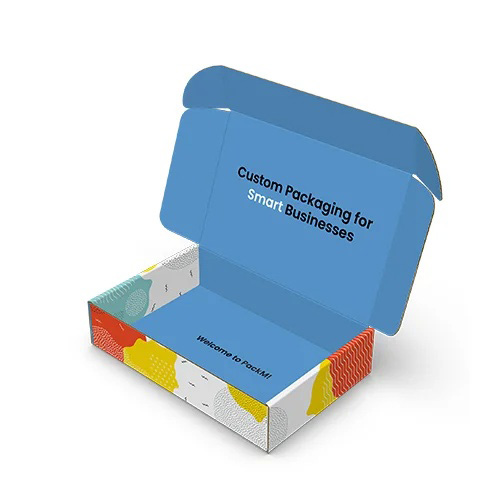 Colorful custom mailer box with inside printing for e-commerce packaging