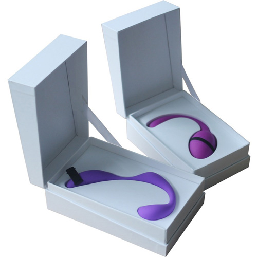 Luxury white rigid packaging box with magnetic closure for sex toys and adult products