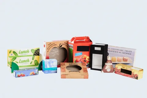 Custom organic products packaging boxes for food and beverages, featuring eco-friendly designs and natural material finishes