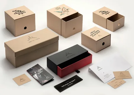 Custom office and workplace packaging boxes with sliding drawer design, ideal for stationery, onboarding kits, and company branding