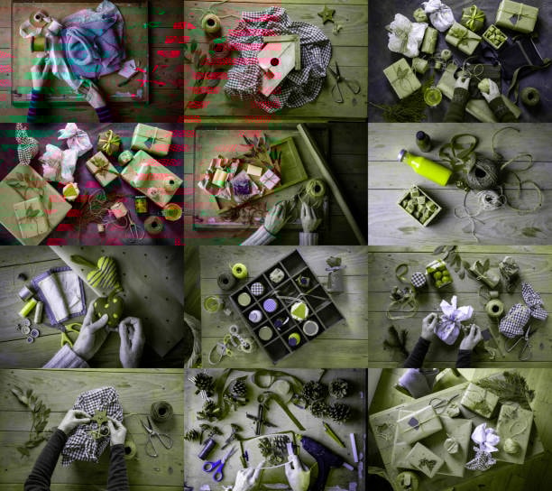 Handmade soap gift wrap styles including fabric wrapping, ribbons, and natural decor