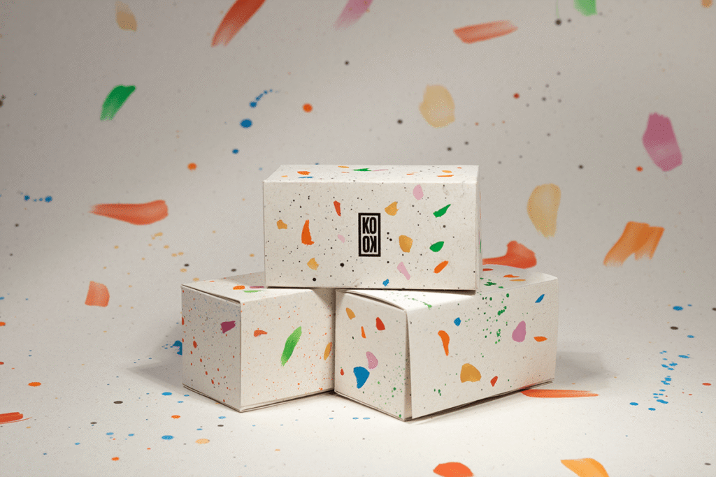 Custom child resistant boxes with colorful printed patterns and secure slide-lock structure for branded packaging