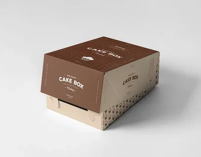Custom bakery cake box with printed logo and branding