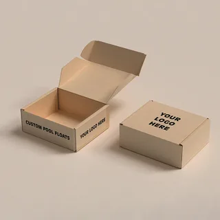 Minimalist kraft boxes with black logo text for custom printed packaging