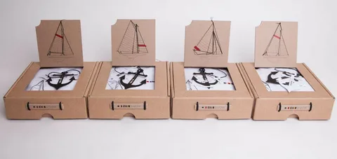 Creative nautical-themed drawer boxes showcasing unique t shirt presentation