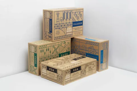 Eco friendly kraft packaging boxes with printed designs