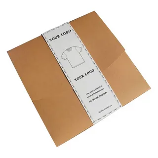 Flat kraft mailer box for T shirts sealed with custom printed label
