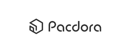 Official Pacdora logo in black on white background