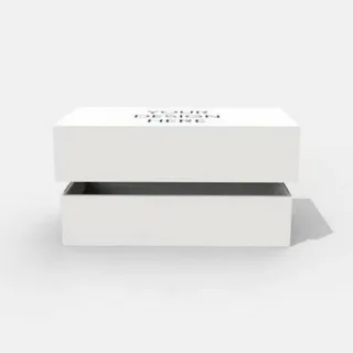 3D render of a plain white box with a separated lid used in packaging mockups