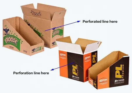 Example of bad packaging designs with perforated box structures