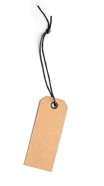 Plain kraft hang tag with black cord used for modern retail packaging and labeling.