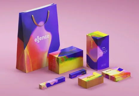 Colorful packaging boxes used as an example of bad packaging designs