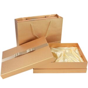 uxury custom dress packaging boxes with ribbon and silk fabric lining