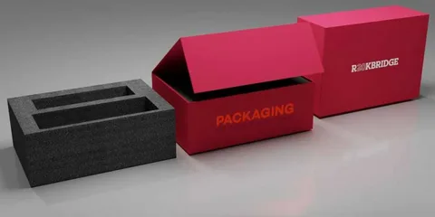 Luxury rigid carton box with insert packaging design for premium goods.
