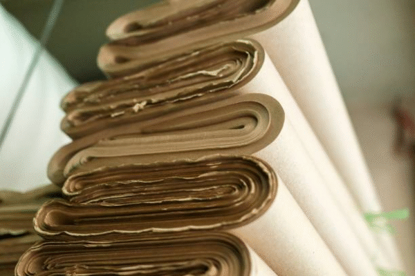 Rolled corrugated board showing flexibility and structure for types of corrugated boxes