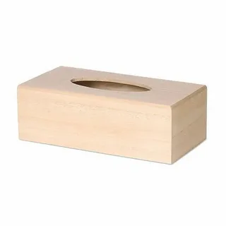 Example of wooden tissue box showing ineffective and unattractive packaging design