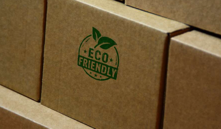 Brown kraft apparel box featuring eco-friendly logo symbolizing sustainable packaging practices for fashion brands.