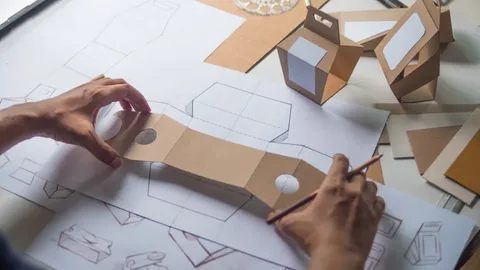 Brand packaging design prototype showing structure and dieline