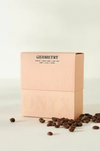 Minimalist coffee box design showing premium coffee packaging style