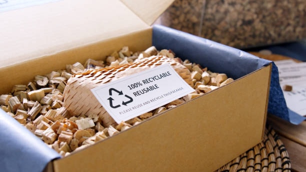 Sustainable brand packaging example with eco-friendly filler