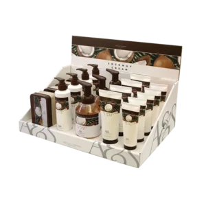 Custom cosmetic display boxes designed for retail counters and in-store product presentation