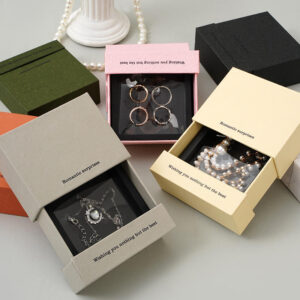 Drawer style jewelry packaging boxes designed for rings earrings and small jewelry sets