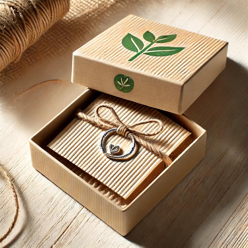 Eco friendly jewelry packaging boxes designed with sustainable materials for rings and small jewelry items