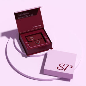 Magnetic closure jewelry boxes with custom logo and rigid structure for premium ring and jewelry packaging