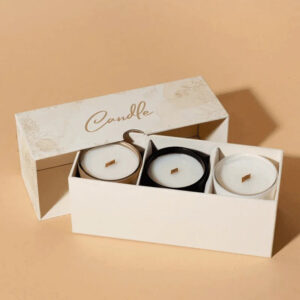 custom candle jar packaging box with divider insert for multiple candles