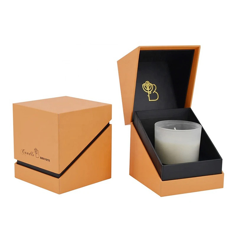 custom rigid candle packaging gift box for candle jar