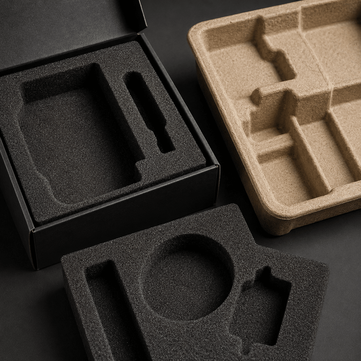 Comparison of precision-cut EVA foam inserts and eco-friendly molded pulp packaging inserts