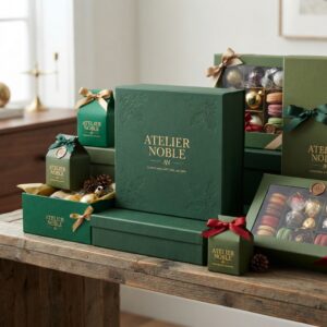 Custom Green Christmas Gift Boxes Wholesale