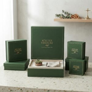 Custom Green Magnetic Gift Boxes Wholesale