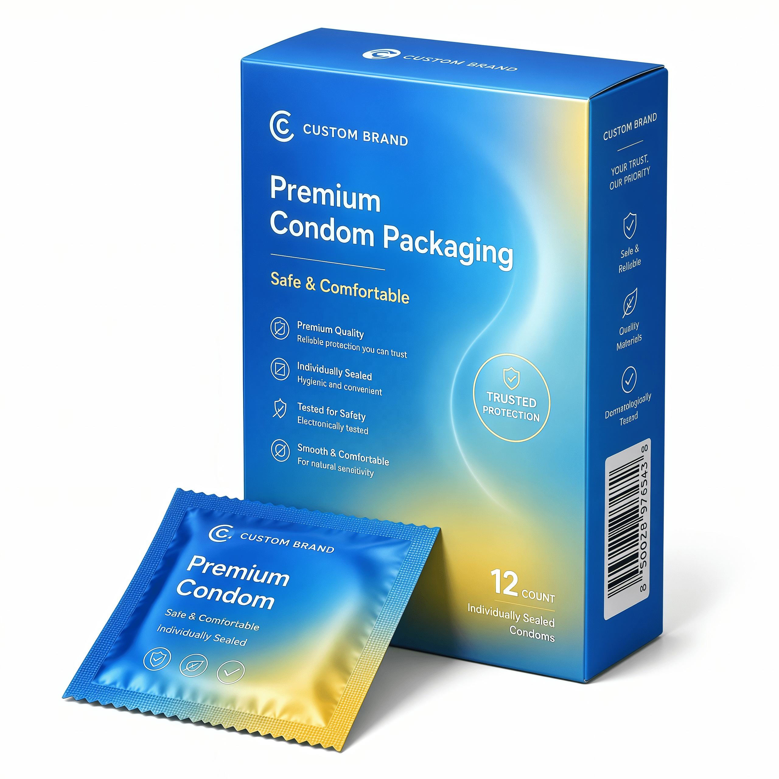 custom printed condom packaging boxes wholesale
