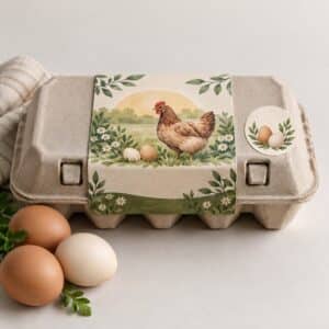 Custom Printed Egg Carton Labels and Stickers Wholesale